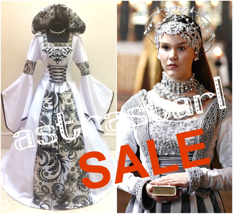 Medieval Wedding Dress S M 10 12 14 Silver Gothic Costume Lotr Etsy