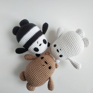 PDF PATTERN : We Bare Bears Pattern, We Bare Bears Amigurumi, Crochet Pattern