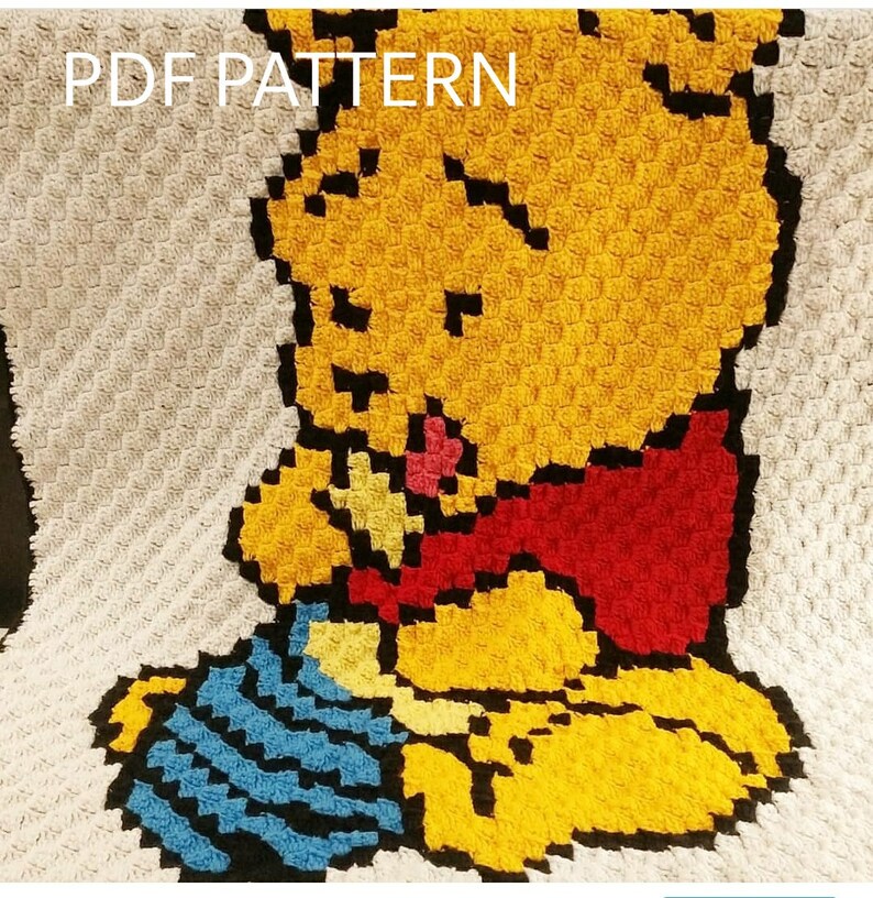 PDF PATTERN Pooh Bear Baby Blanket C2C Blanket Crochet Etsy
