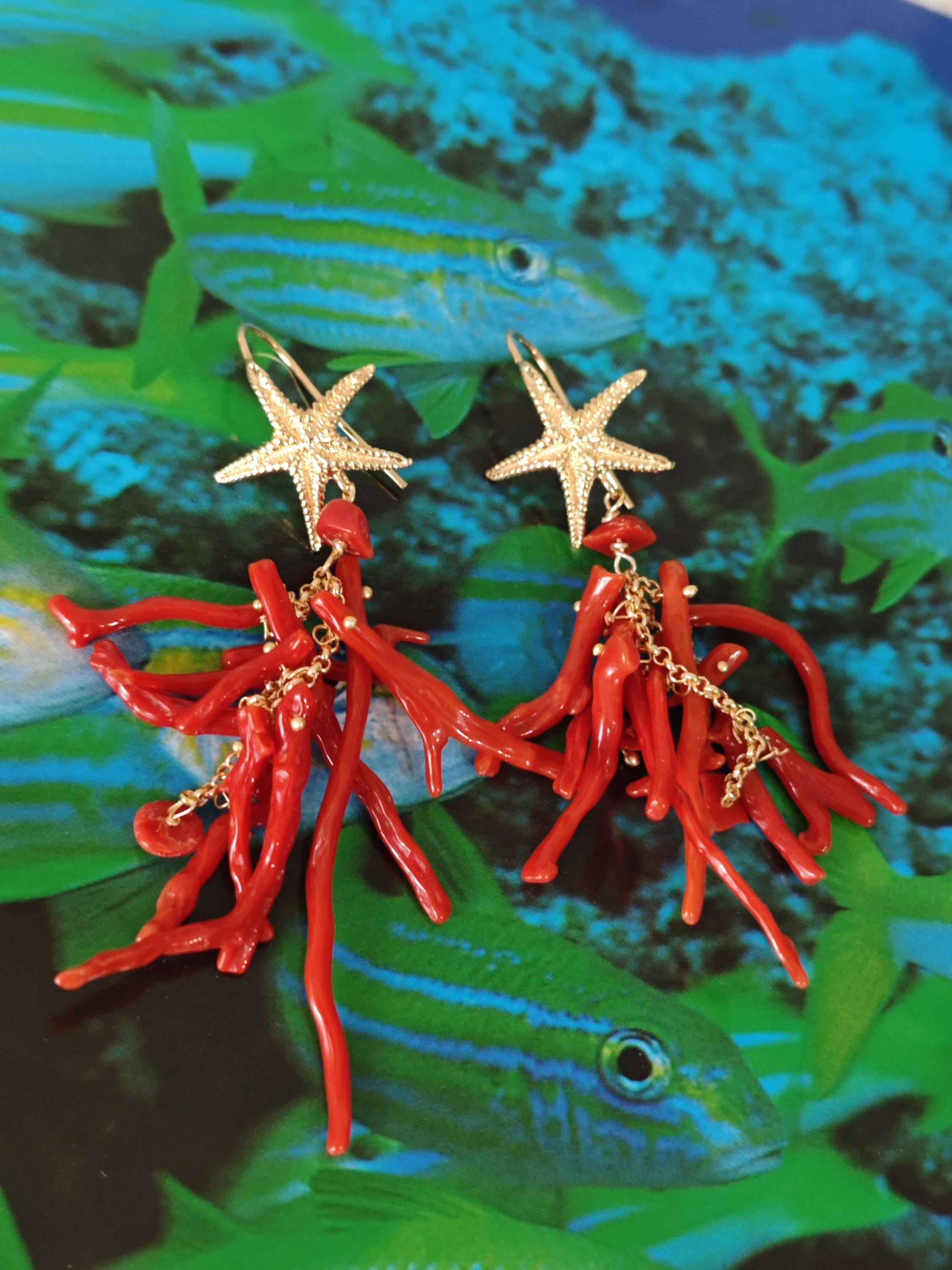 Completo Orecchini Collana Corallo Rosso Naturale| Made In Italy - Foto 8