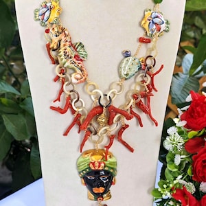 Set Collana E Orecchini In Pietra Rossa (Sunstone) Fatti A Mano - Placcato Argento