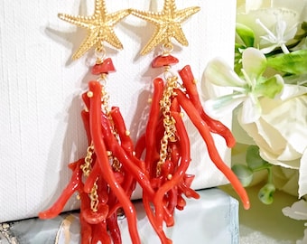 Orecchini anni 50 corallo Sardegna argento e bachelite - 925 Silver - Earrings Coral