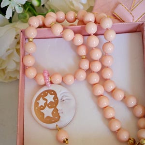 Sardonyx shell cameo necklace, pink pearl choker necklace, Italian jewelry