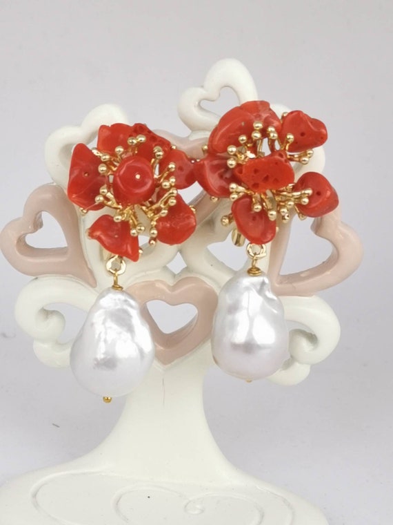 Pearl Earrings Coral Fine Earrings for sale | eBay