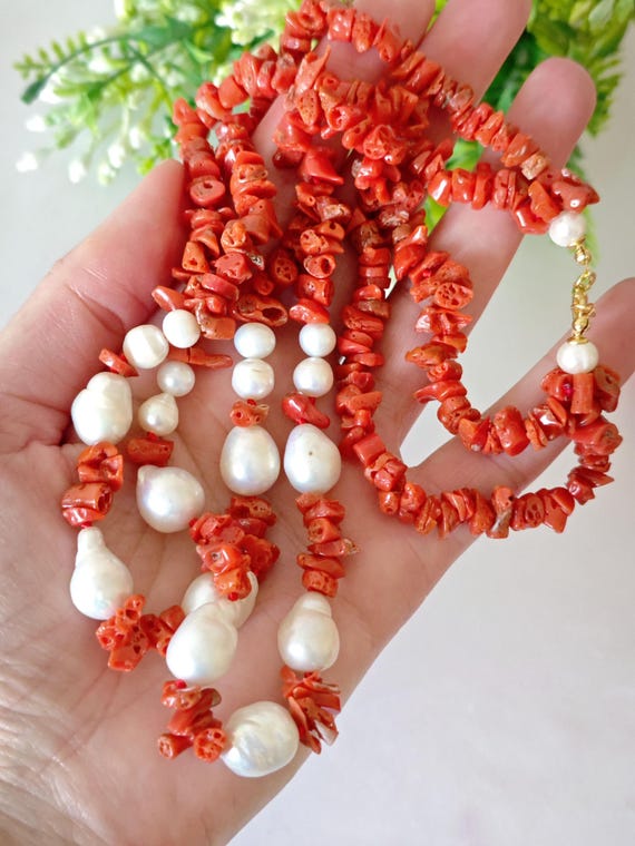 Perles De Corail Rouge Naturel Méditerranéen - Lot De 4 - 36 Carats - Inde/Italie