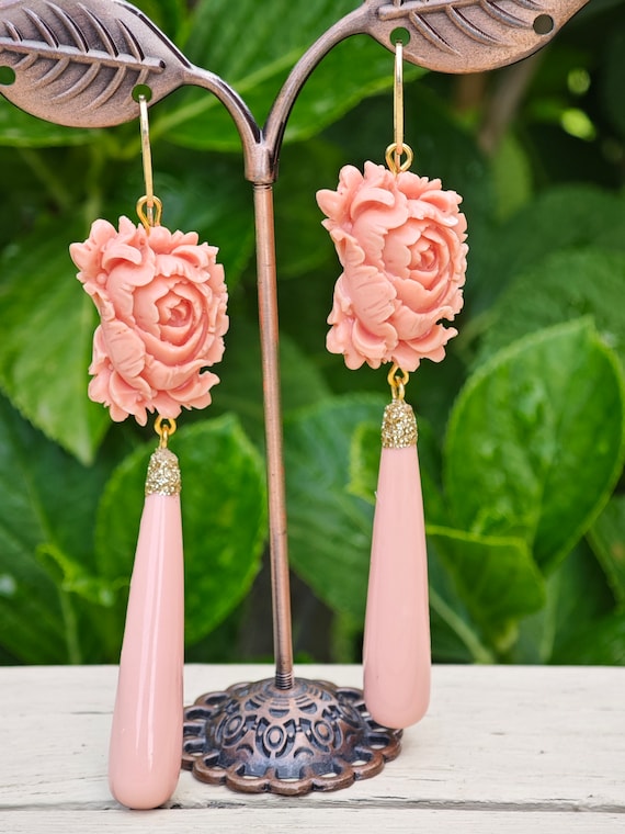 Orecchini Pendenti A Goccia In Argento 925 Con Fiori Sakura Rosa – Gioiello Artigianale Donna E Ragazza, Eleganza Bohémien, In Scatola Regalo - 3