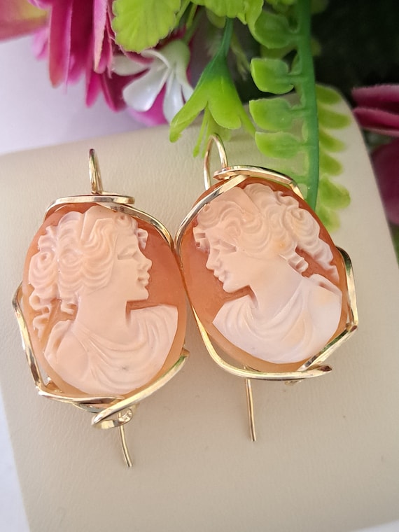 Boucles D'oreilles Argent 925 Or Avec Camées, Perles Et Corail Rouge - Neuf Avec étiquette