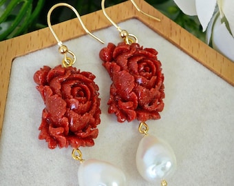 Orecchini LES POULETTES BIJOUX In Argento 925 - Stella Colore Corallo - Con Cofanetto Regalo - 2