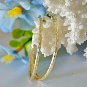 Large hoop earrings, 925 silver gold plated earrings, Italian jewelry