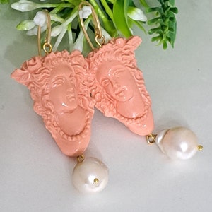 Mabor Orecchini A Rosa Vintage Per Donna - Pendenti Floreali 3D In Oro Rosa, Gioielli Smaltati Per Matrimonio E Damigelle