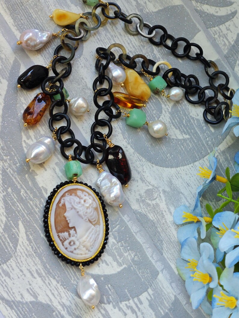 Collana Barocca Con Perle Di Conchiglia Bianca Da 15 Mm - Foto 3