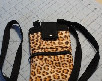 Cell Phone Purse, Crossbody Strap, animal print