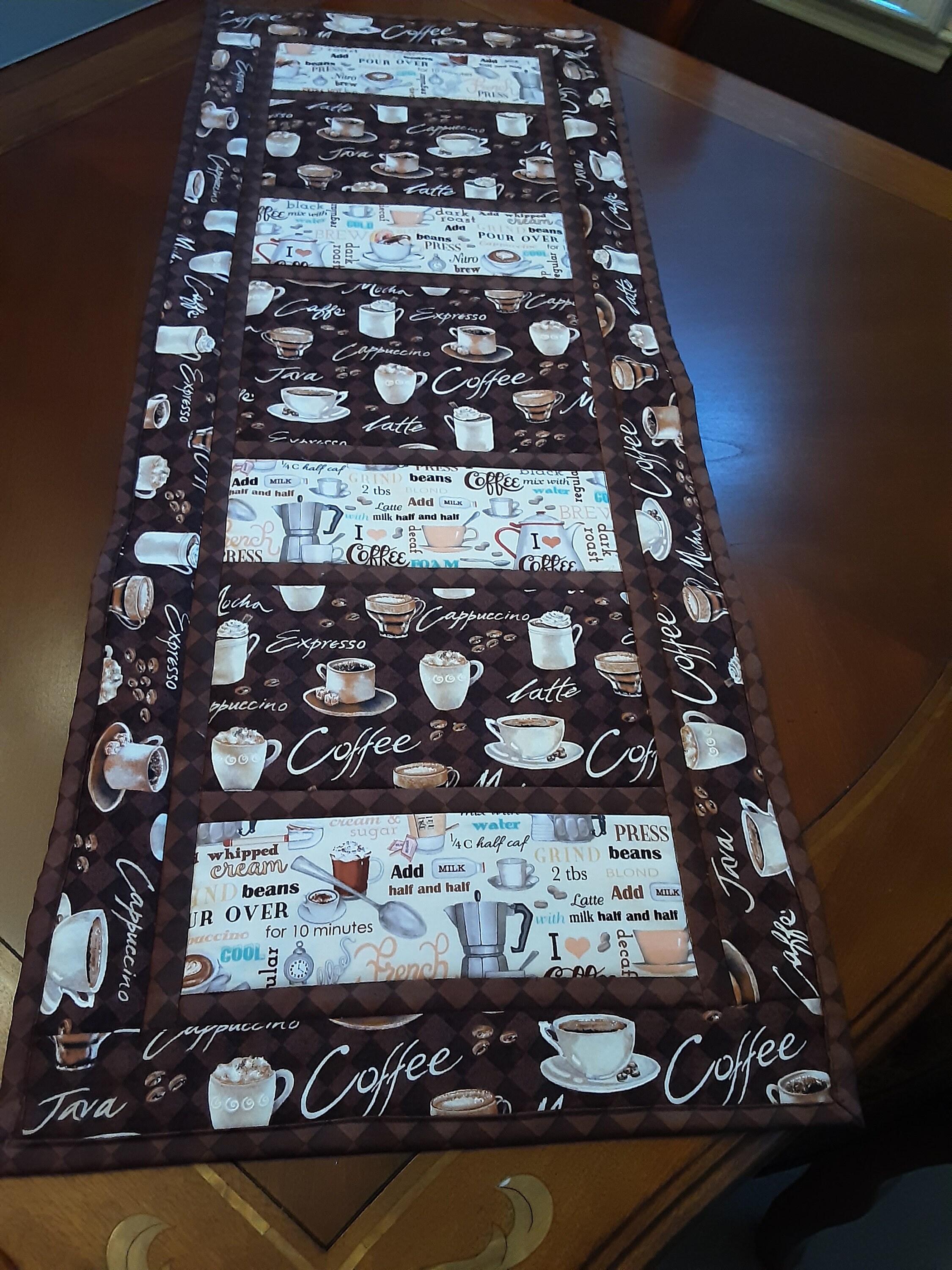 Coffee Themed Table Runner, Table Topper, Dining Table Scape, Year ...