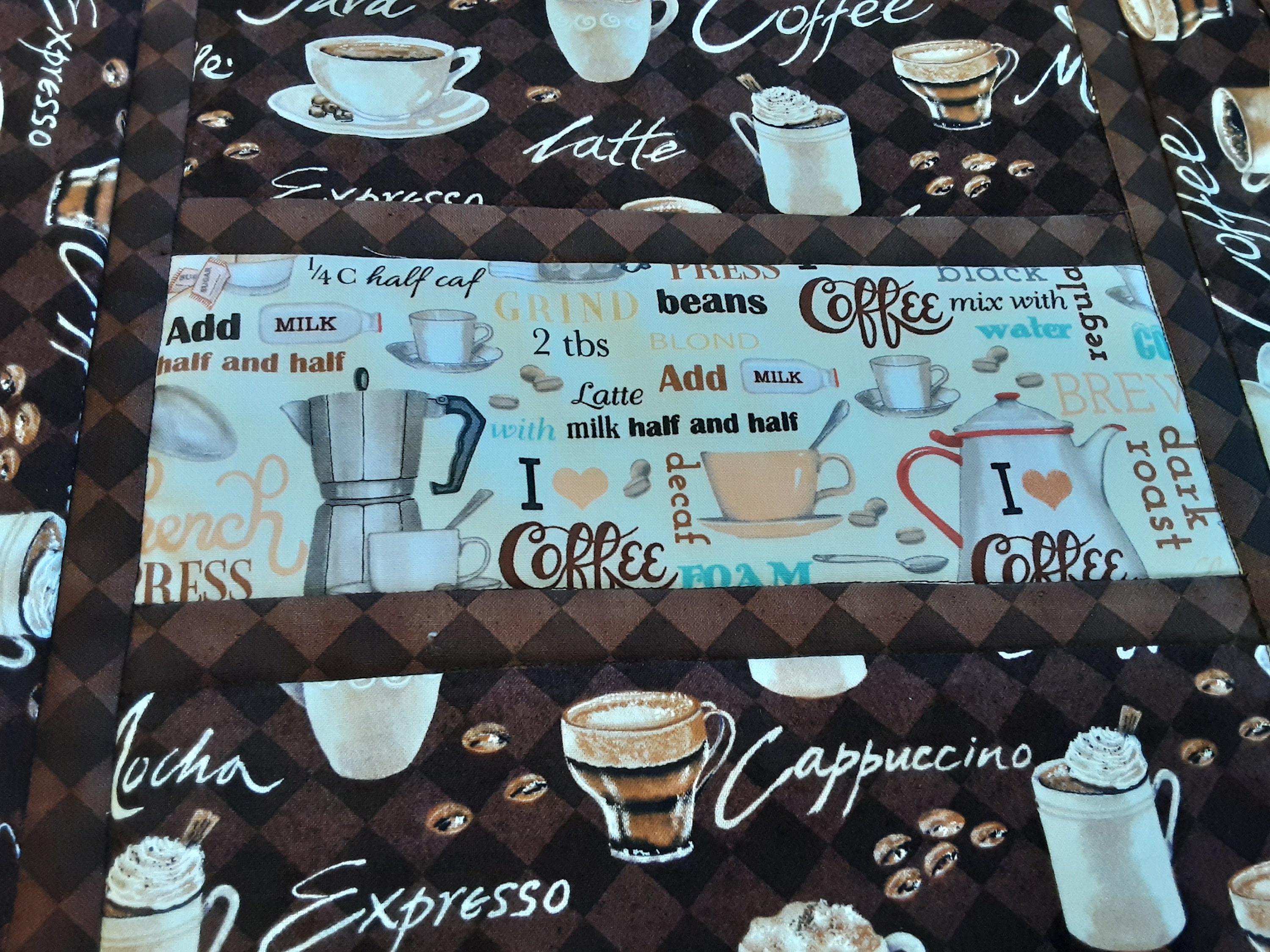 Coffee Themed Table Runner, Table Topper, Dining Table Scape, Year ...
