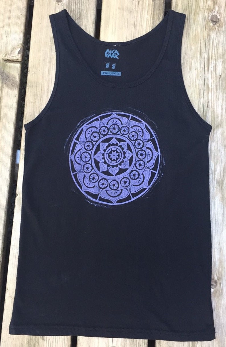mandala yoga tank top Hand block printed