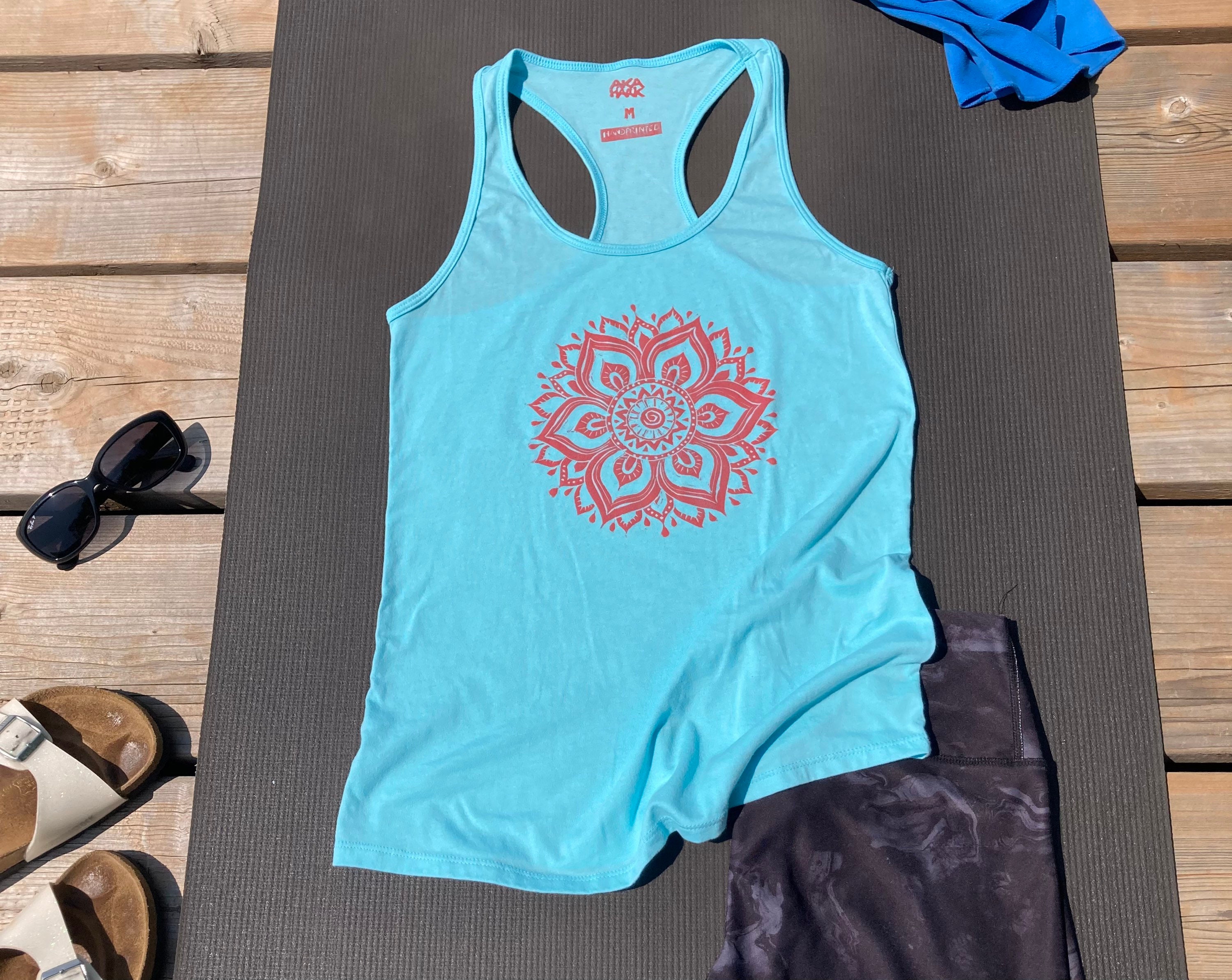 Light Blue Racer Back Tank Top With a 