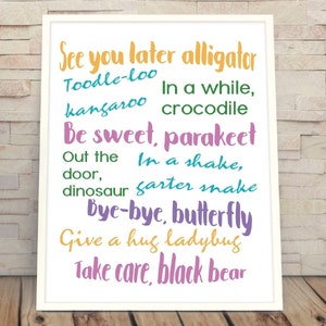 See You Later Alligator Cute Goodbye Sayings Modern Kids Etsy