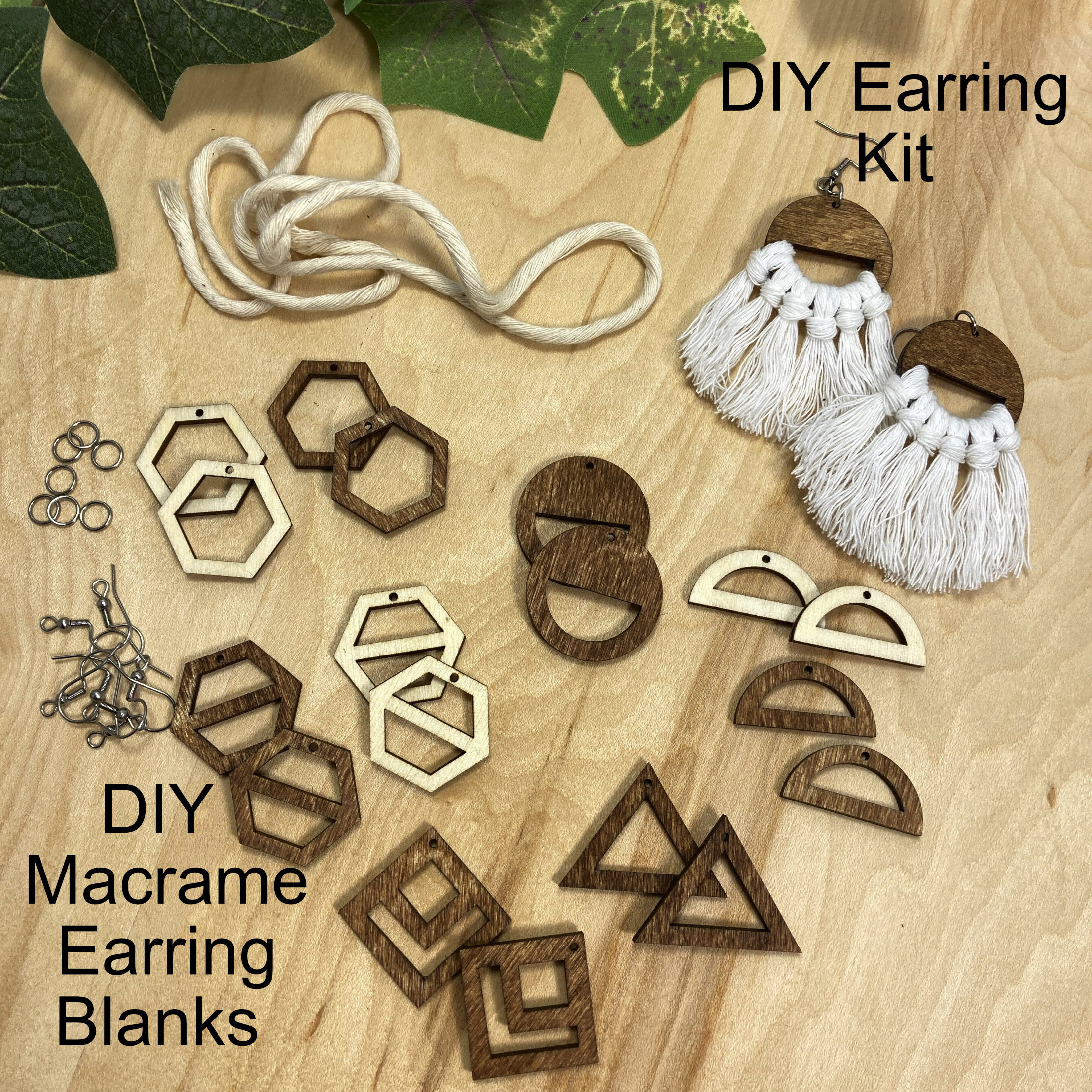 Sports Macrame Earring Blanks, Wooden Earring Blanks, Macrame DIY Earrings,  Earring Findings, Soccer, Basketball, Baseball, Volleyball. 