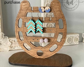 Rustic Horseshoe Earring Stand, Equine Jewelry Display