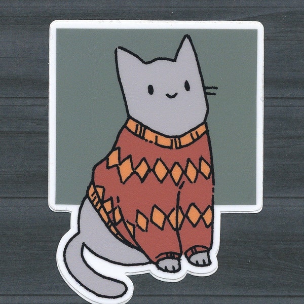 Cat in a Sweater Vinyl Sticker