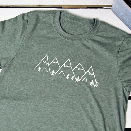 Forest T-shirt Camping Shirt Screen Print Shirt Soft Style | Etsy
