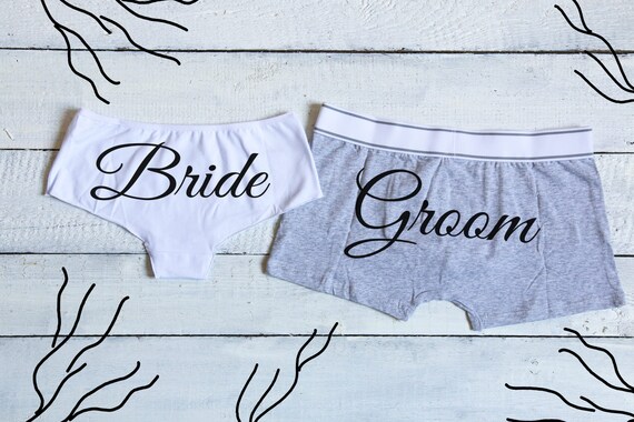 Bride And Groom Set Bride Groom Underwear Mr Mrs Undies Etsy