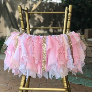 Pink and Gold High Chair Banner Pink and Gold Highchair Tutu