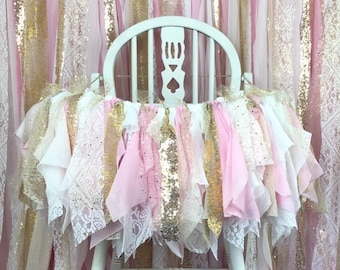 Primer cumpleaños rosa y dorado, fiesta rosa y dorada, guirnalda rosa y dorada, tutú rosa y dorado, cumpleaños rosa claro y dorado, tutú rosa claro