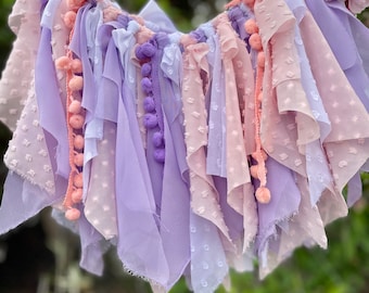 Fabric Tutu - Pink Purple Tutu - Pastel Tutu - Dance Tutu - Birthday Tutu - Garland Tutu