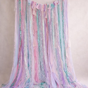 Mermaid Party Backdrop,  Mermaid Banner, Mermaid Tassel, Decor Mermaid Party,  Mermaid Birthday, Under the sea backdrop
