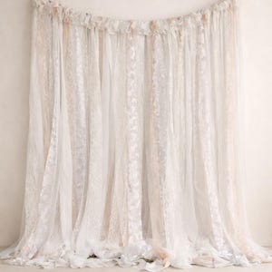 Lace Curtain, Boho Curtain, Shabby Chic Curtain, Boho Wedding Curtain Backdrop
