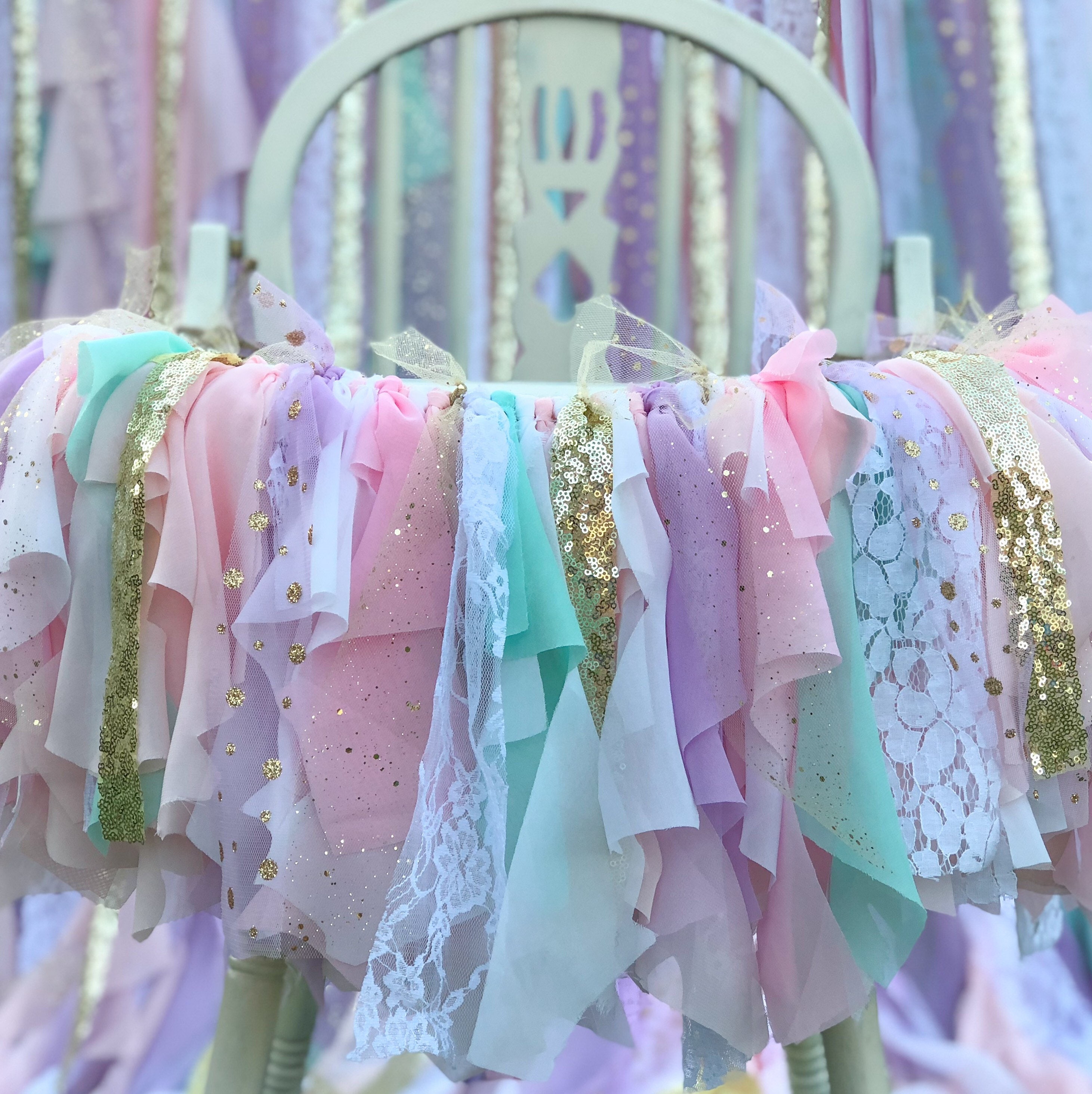 Unicorn Highchair Banner, Highchair Tutu, Unicorn High Chair Banner, …