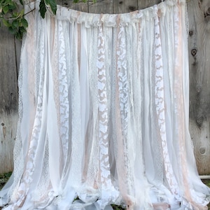 Lace Curtain, Boho Curtain, Shabby Chic Curtain, Boho Wedding Curtain Backdrop