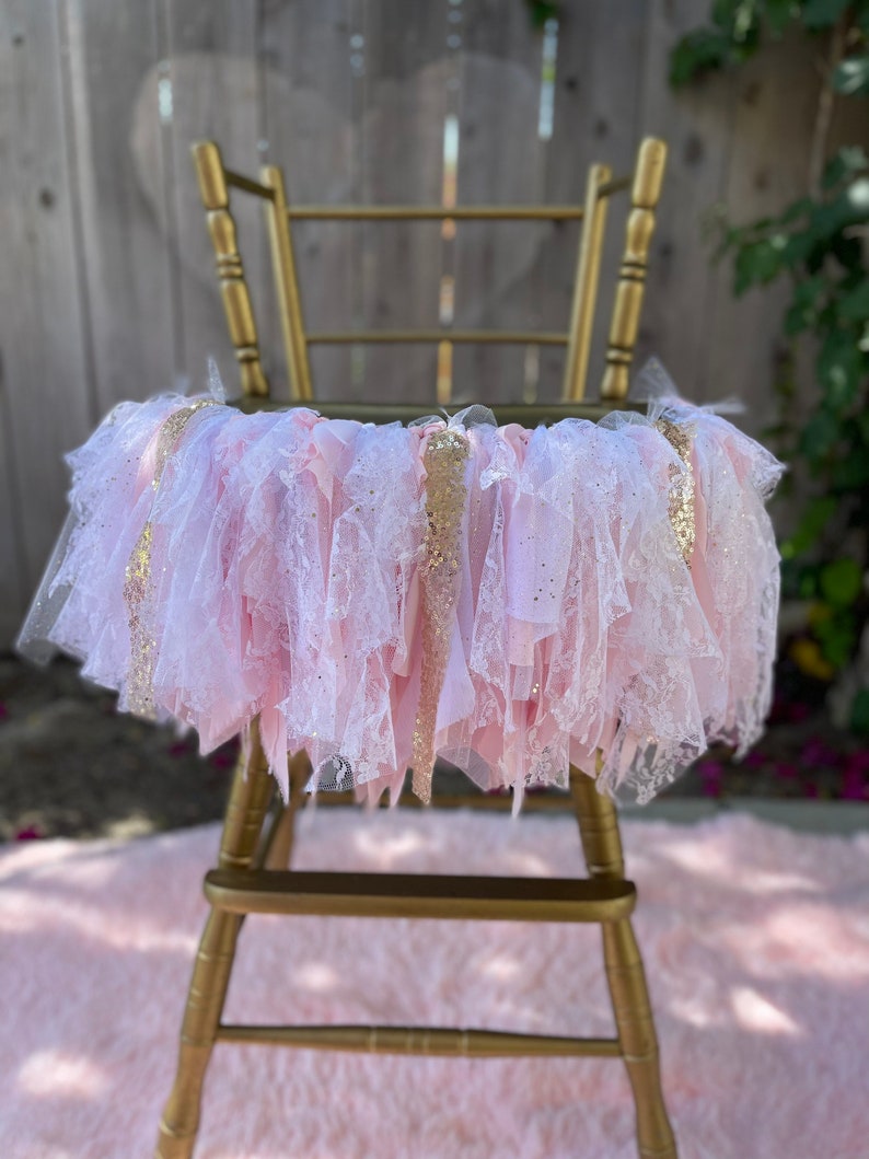 Pink and Gold High Chair Banner Pink and Gold Highchair Tutu Etsy