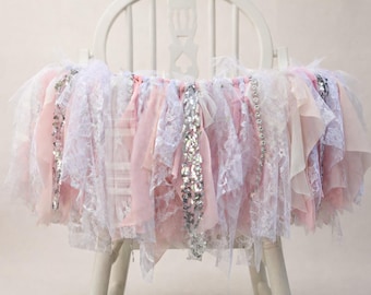 Winter Onederland High Chair Banner, Pink Silver First Birthday, Pink White Silver Banner, Winter Wonderland Party, Winter Onederland Decor
