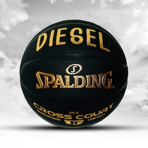 Customized Personalized Basketball Spalding Indoor/Outdoor Black/Gold Gift