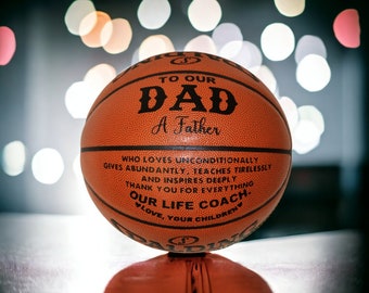 Ballon de basket personnalisé à message spécial fête des pères
