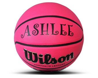 WILSON Balón de baloncesto rosa personalizado de la NCAA, talla 6, 28.5  pulgadas, regalo personalizado