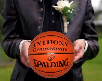 Cadeau personnalisé pour homme d'honneur Spalding, meilleur homme d'honneur, ballon de basket-ball 29,5