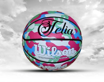 Customized Personalized Wilson NCAA Legends Pink Camo Indoor/Outdoor Basketball