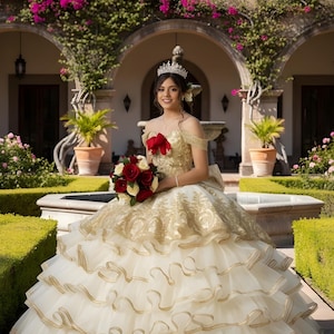 Mexican Embroidered Quince Dress