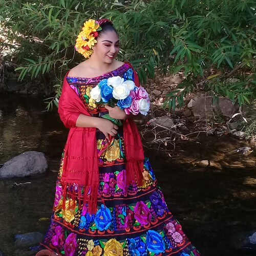 Mexican Dress. Chiapas Original Hand 