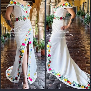 Mexican Wedding Dress. Evening Dress. Corset bodice. Custom made. Vestido Estilo Mexicano. Novia. Dama . Madrina. Hecho  a la medida.