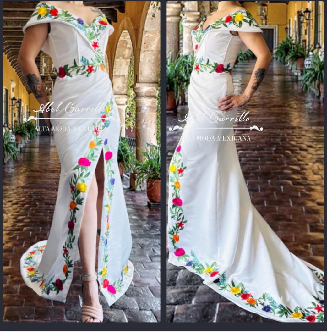 Vestidos  Vestidos de novia mexicanos, Vestidos mexicanos