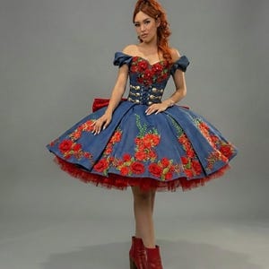 Mexican Embroidered Quince Dress - Etsy