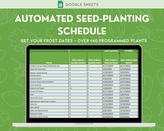 Garden Planner, Garden Planting Journal, Automatic Garden Schedule, Seed Starting Schedule Planner, Seed Starting Planner, Google Sheets