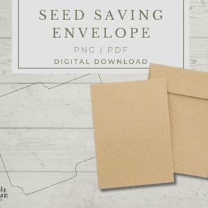 Envelope para salvar sementes PNG, pacote de sementes em PDF, favores para salvar sementes, arquivo Cricut, arquivo de silhueta, download digital, sementes de vegetais, sementes de flores
