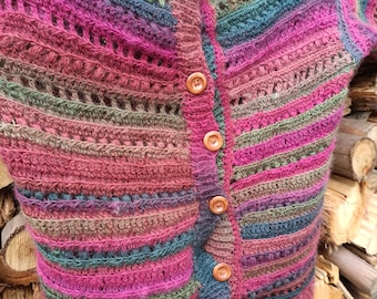 Merino wool crochet cardigan