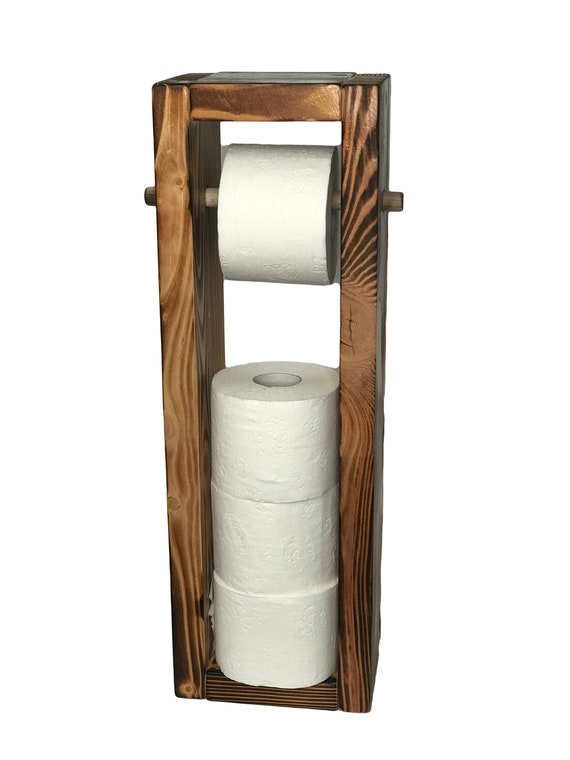 Toilet paper holder larch flamed rustic country style