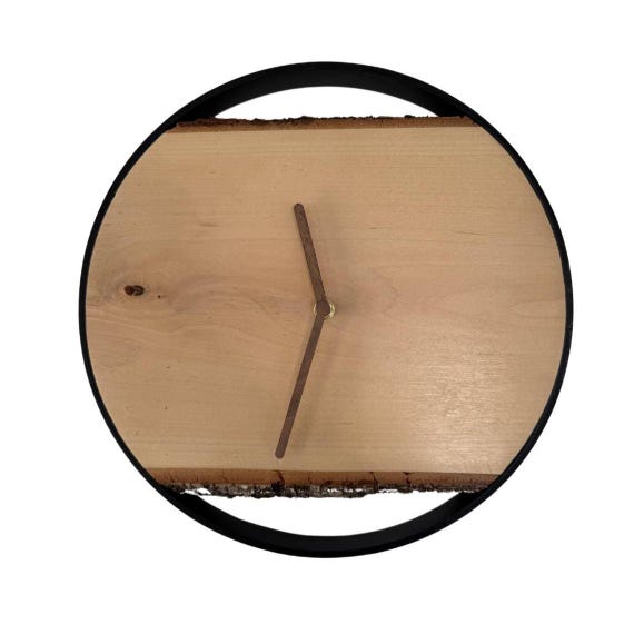 Birch wall clock 30 cm unique piece
